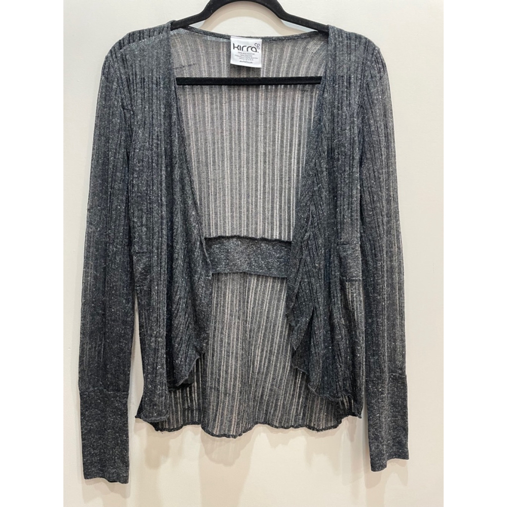Kirra Y2K Vintagr Open Knit Gray Cardigan Size M Fairy Grunge Festival Beach